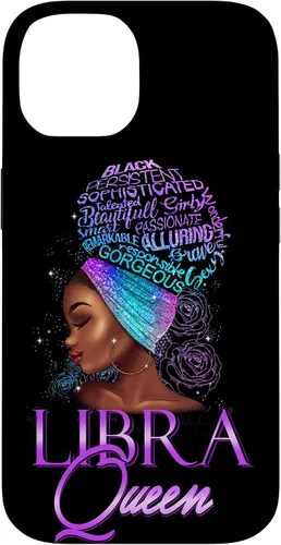 Vista 4 de Purple Libra Queen African American Woman Septiembre Octubre Funda para iPhone 17