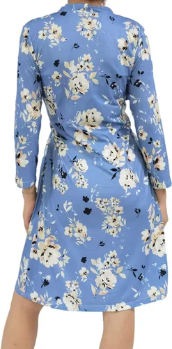 Vista 4 de SUFEINI Conjunto de manta con bata de mamá a juego, bata de maternidad para enfermería, hospital, parto, bata de embarazo, ropa de descanso