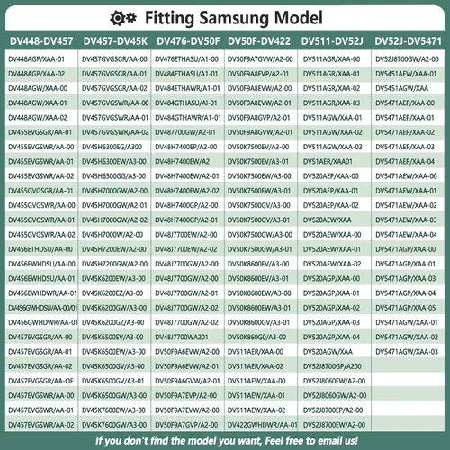 Vista 6 de Kit de reparación de secadora Sam-Sung mejorado compatible con kit de repuesto de rodillo de secadora Samsung, repuesto para piezas de secadora