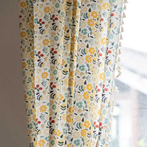 Vista 16 de Cortinas florales de granja semiopacas para sala de estar, de 63 pulgadas de largo, mezcla de lino y algodón, paneles de cortina de ventana cortos