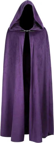 Vista 7 de JPXH Capa medieval con capucha, capa renacentista, disfraz de Halloween Azul