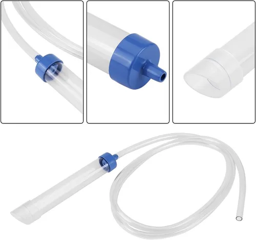 Vista 8 de TOPINCN Cambiador de agua manual para acuario, limpiador de grava, purificador de agua, manguera de sifón, herramienta de transferencia de líquido