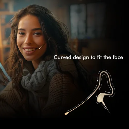 Vista 6 de KIMAFUN Micrófono de Diadema/Auricular de Una Sola Oreja con Gancho para la Oreja Colgante Sobre la Oreja Micrófono Condensador Compatible