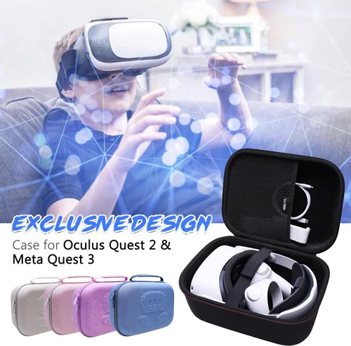 Vista 6 de LTGEM VR Case Compatible with Meta Quest 3S / Quest 3 / Quest 2 / Vision Pro, Portable VR Gaming Headset and Touch Controllers Case with Lens