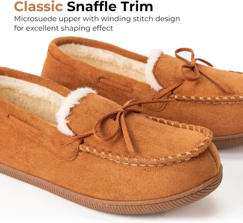 Vista 4 de HomeTop Mocasines para mujer, pantuflas de espuma viscoelástica para interiores y exteriores, zapatos para mujer