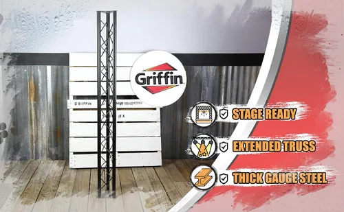 Vista 5 de GRIFFIN Extensión de Segmento de Cimbra Triangular de 5 pies (Serie Stage-MountPRO) – Cimbra de Iluminación Extra para Puestos de DJ, Estructuras