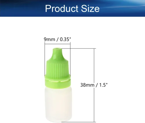 Vista 2 de Bettomshin Botellas de cuentagotas de plástico de 0.2 fl oz 10 unids botellas de gotero líquido de ojo exprimible vacías con tapas