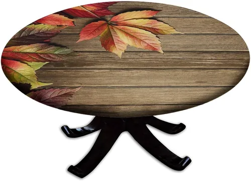 Vista 25 de Mantel redondo ajustable con borde elástico floral azul, mantel con borde elástico de estilo floral pastoral, almohadilla de mesa de poliéster