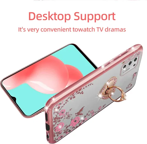 Vista 4 de Funda para Moto g Stylus 2021, Motorola g Stylus 4G 2021 para mujer, con purpurina, cristal, mariposa, corazón, floral, TPU de lujo, bonita funda