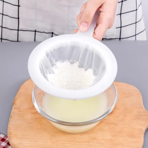 Vista 3 de Xeahung Coladores de plástico y coladores de malla fina, coladores de malla de nailon para cocina, colador de malla pequeño con asa, filtro