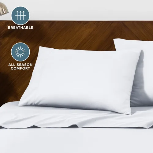 Vista 5 de Bare Home Juego de 2 fundas de almohada de microfibra de tamaño estándar, fundas de almohada refrescantes, doble cepillado, fácil cuidado, cierre