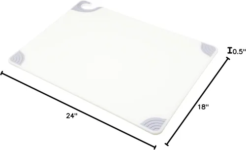Vista 6 de San Jamar Saf-T-Grip Co-Polymer colección de tabla de cortar, Blanco, 1