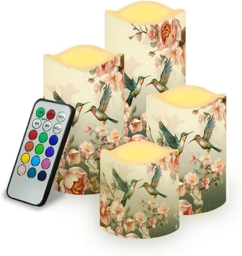 Vista 42 de Jeiento American Flag Flameless Candles 4 Pack 4th of July Home Decoration Flower American Flag LED Candles Battery Operated with Timer Remote