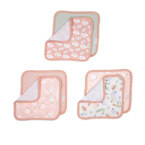 Vista 6 de Clean & Cuddly - Juego de 6 paños de toalla para bebé niña, diseño de búho rosa, EDI Multi colorido