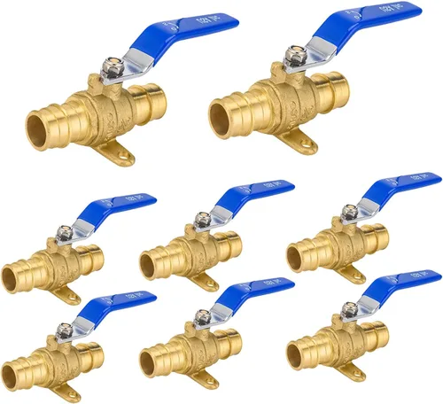 Vista 31 de Válvula de bola azul, válvula de cierre Pex A de 1/2 pulgada con oreja, válvula de bola de cierre Pex de puerto completo de latón para agua, aire