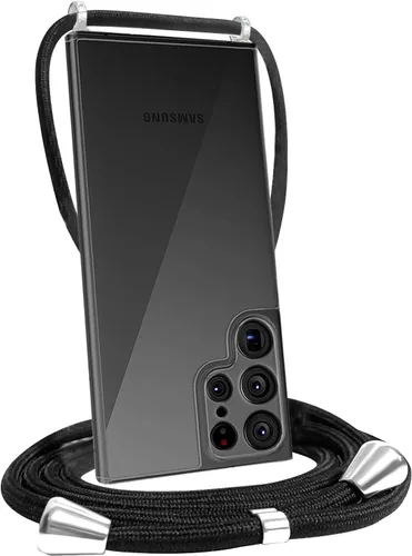 Vista 17 de Funda transparente compatible con Samsung Galaxy S22 Ultra con correa ajustable para el cuello, funda cruzada para Galaxy S22 Ultra, TPU