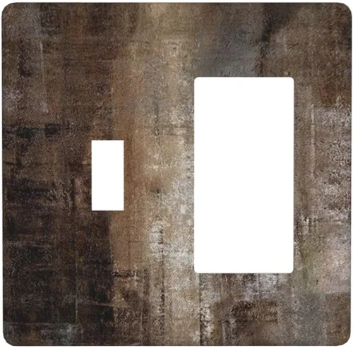 Vista 40 de Taupe Beige Marrón Gris Abstracto Arte 1-Banda Interruptor de Luz Doble de Recepción Placa de Pared Toma Cubiertas Eléctricas Decorativas Modernas