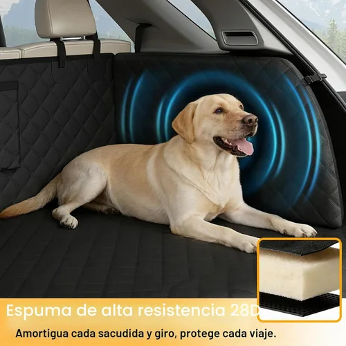 Vista 4 de PETICON SUV Cargo Liner for Dogs, Pet Trunk Cover with Cushioned Sides Negro
