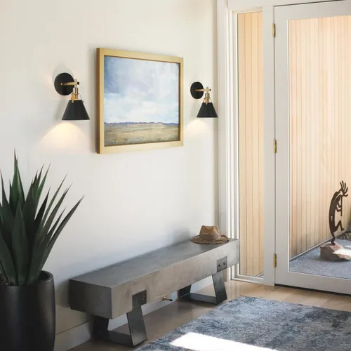 Vista 6 de KSANA Apliques de Pared Negros, Lámparas de Pared Modernas de Estilo Granja en Oro para Dormitorio, Sala de Estar, Pasillo
