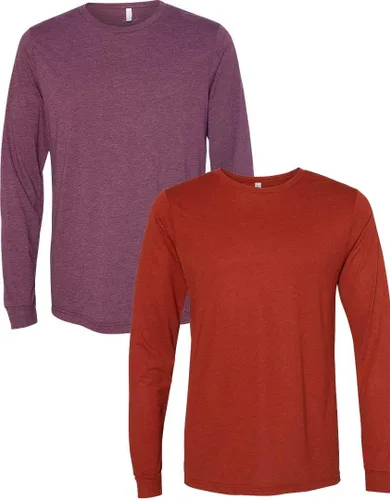 Vista 164 de Canvas Filmore 3501 - Camiseta de 4.2 onzas para hombre manga larga (1) Ceniza + (1) Jaspeado atlético