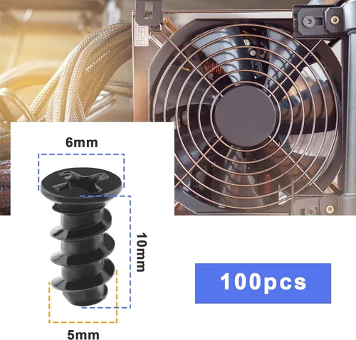Vista 3 de ECSiNG 100 tornillos de repuesto para ventilador de refrigeración para carcasa de computadora, tornillos compatibles con ventilador de computadora