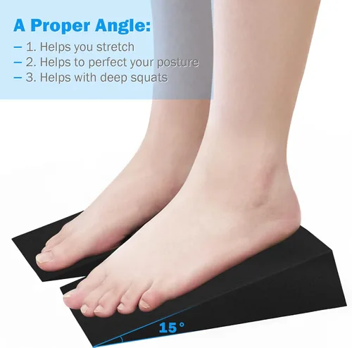 Vista 3 de Tabla Inclinada de Cuña de Espuma, Actualizador de Estiramiento de Pantorrillas de 2 Piezas, Cuñas para Sentadillas para Yoga, Rehabilitación