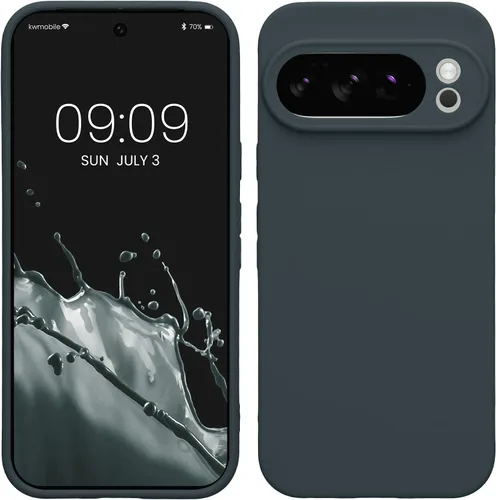 Vista 154 de kwmobile Funda compatible con Google Pixel 9 - Funda protectora delgada de TPU para teléfono - Acabado mate suave - Piedra antigua