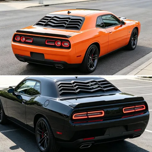 Vista 7 de persiana para ventana trasera, cubierta protectora para parabrisas trasero compatible con Dodge Challenger 2008-2022 2023 en estilo GT Lambo