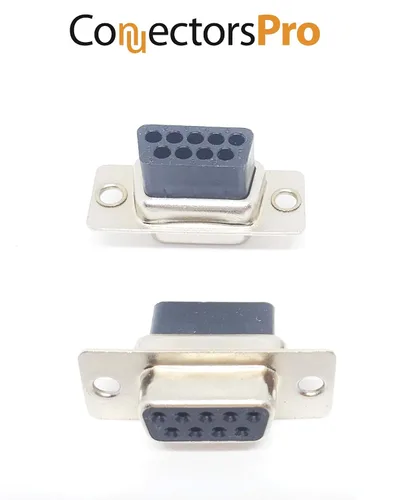 Vista 5 de Juego de 5 juegos de engarzado tipo DB9 hembra + capuchas de plástico + pasadores D-Sub 9P hembra conector engarzado Pin Hood Kit 5 DA9 hembras + 5