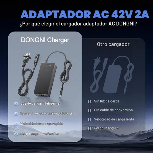 Vista 7 de Cargador de scooter de 42V 2A compatible con Gotrax GXL V2, G2, G3, G4, Apex, Eclipse, Rival, XR Elite, Tour XP, fuente de alimentación eléctrica