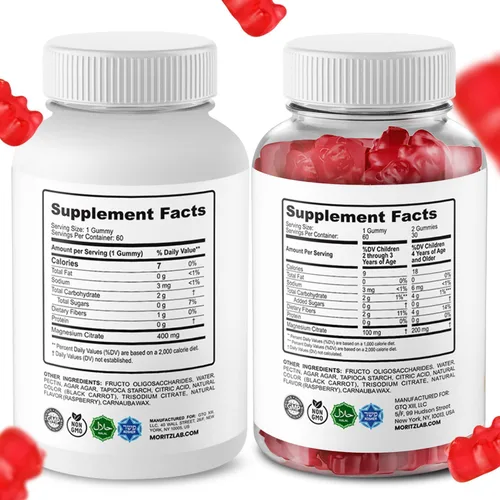 Vista 2 de DR. MORITZ Gomitas de magnesio calmantes para adultos (400 mg, 60 unidades) y gomitas de magnesio para niños (60 unidades) - para apoyo