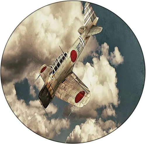 Vista 13 de Mantel redondo pequeño, mantel de poliéster lavable para decoración de avión, para la Segunda Guerra Mundial, bombardero pesado, apto para mesas