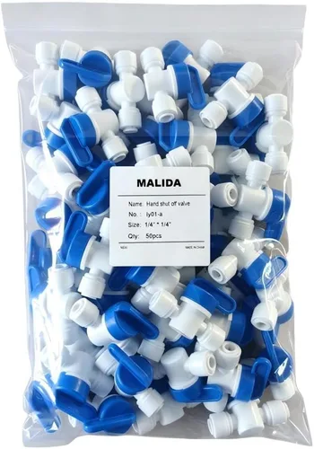 Vista 7 de Malida Válvulas de unión de caños de agua de igual diámetro externo, de conexión rápida. Válvula de 1/4 x 1/4 pulgadas de diámetro externo