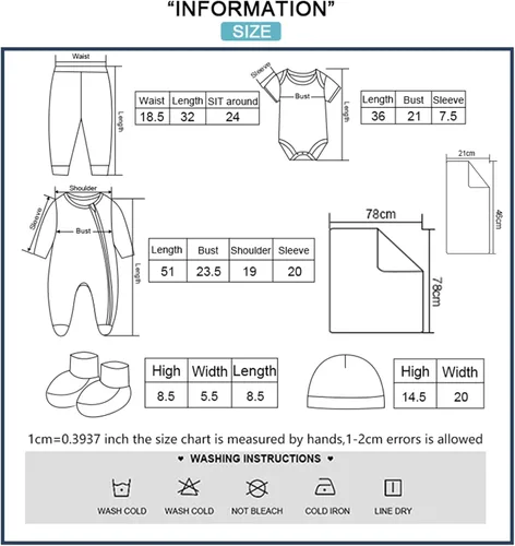 Vista 8 de JELYLOVE Conjuntos de canastilla unisex para bebé, niño, niña, 22 paquetes, ropa para recién nacidos, regalos esenciales para bebés