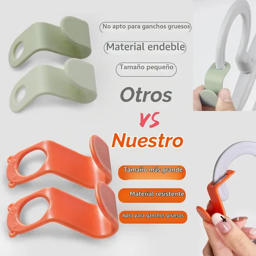 Vista 2 de SLMT 50 ganchos de conector para colgar que ahorran espacio, extensor organizador de armario para plástico, terciopelo, madera, alambre y perchas