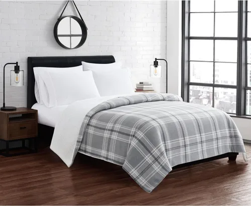 Vista 11 de Cannon Cozy Teddy - Manta de poliéster azul y crema, 1 pieza, 50 x 70 pulgadas, a cuadros, 100% poliéster, para hombres y mujeres, certificado