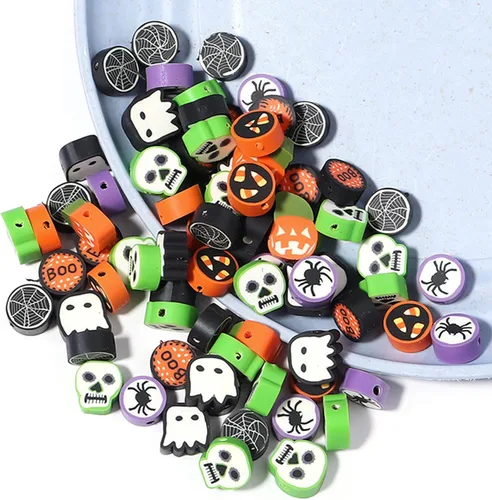 Vista 58 de 100 piezas de cuentas de arcilla polimérica Heishi espaciadoras mixtas, suministros para hacer pulseras, pendientes, collares de bricolaje, Bandera