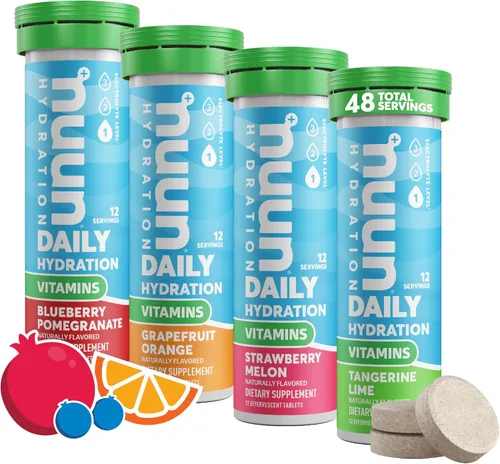 Vista 2 de Nuun Vitaminas Comprimidos de Electrolitos con Vitamina D, C, E, A, y B6, Ácido Fólico, Magnesio y 4 Otros Electrolitos Esenciales, Sin Gluten