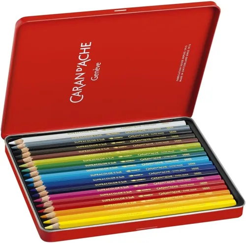 Vista 4 de CREATIVE ART MATERIALS Caran D'ache Supracolor Caja de Metal Set De 12 (3888.312)