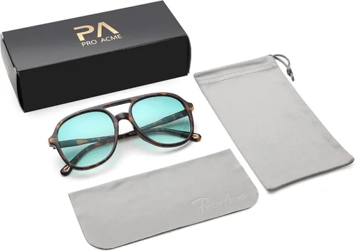 Vista 7 de Pro Acme Gafas de sol polarizadas estilo aviador cuadradas retro para mujer y hombre de los años 70, estilo vintage, doble puente, protección UV400