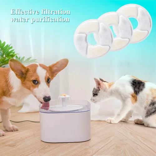 Vista 7 de Filtros de fuente de agua para gatos, 5 pulgadas, repuesto de filtros de carbón activado para fuente de perro, compatibles con gatos y perros