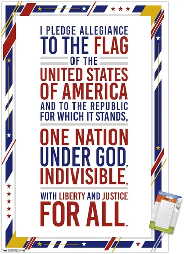 Vista 15 de Trends International The United States Of America - Pledge Of Allegiance Wall Poster, 14.725" x 22.375", Barnwood Framed Version