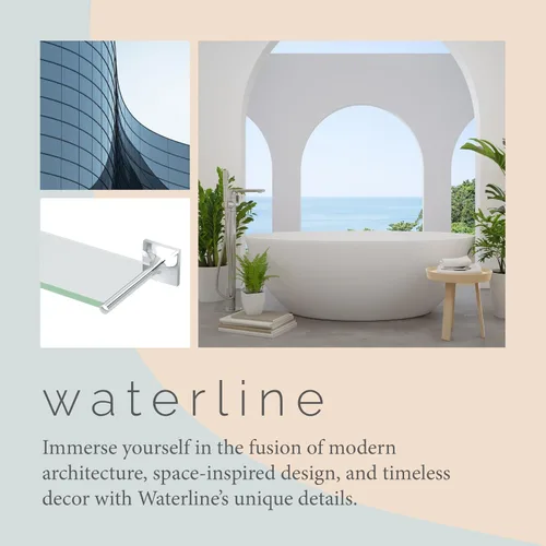 Vista 5 de Gatco 5586 Waterline - Estante de cristal, cromado