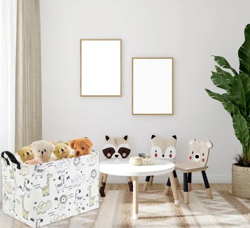 Vista 5 de Cestas para Bebé Cestas de Juguetes para Niños y Niñas Cesta de Regalo del Bosque Vacía Bonita Contenedor de Almacenamiento Caja Organizadora Animal