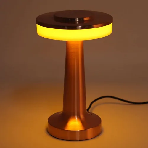 Vista 6 de ASHATA LED portátil con control táctil retro, lámparas de mesa modernas, 3 niveles de temperatura de color, luz nocturna recargable para hotel