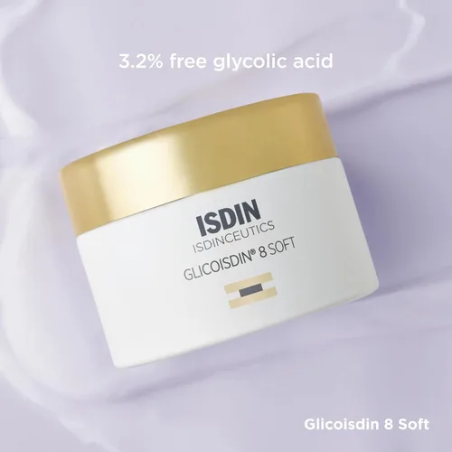 Vista 5 de ISDIN Isdinceutics GlicoISDIN 8 Soft (1.76 oz) Crema exfoliante facial con 3.2% de ácido glicólico libre Suaviza la textura de la piel Aumenta