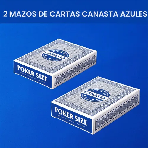 Vista 4 de GSE - Cartas Canasta de 2 barajas con valores de puntos, naipes azules 2 tarjetas azules