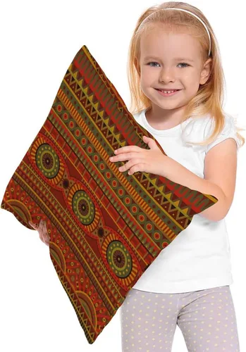 Vista 3 de Funda de almohada con patrón tribal, diseño abstracto de rayas étnicas africanas, patrón de cultura redonda, cuadrada, cojín para el hogar
