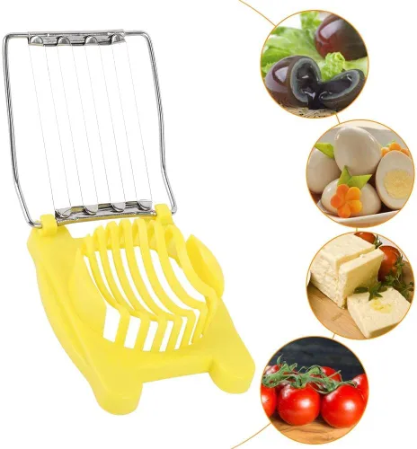 Vista 5 de Rebanadora de huevos de plástico resistente con alambres de acero inoxidable, multiusos, cortador de ensalada de huevos hervidos, herramientas