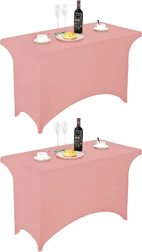 Vista 167 de FORLIFE - Funda de mesa de elastano, mantel ajustado de 4 pies para mesas rectangulares, funda elástica para patio, universal para bodas, banquetes